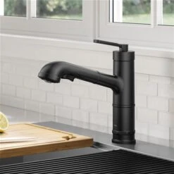 Kraus Allyn Deck Mount Matte Black Pull-Out Single Handle Kitchen Faucet -Alliedbas Shop 332002916 AlternateImage1 l