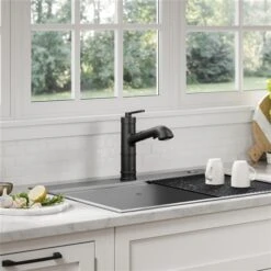 Kraus Allyn Deck Mount Matte Black Pull-Out Single Handle Kitchen Faucet -Alliedbas Shop 332002916 AlternateImage3 l