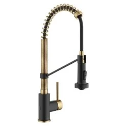 Kraus Bolden Deck Mount Brushed Brass/Matte Black Sensor Pull-Down Kitchen Faucet -Alliedbas Shop 332002917 MainImage 001 l