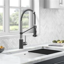 Kraus Bolden Deck Mount Spot-Free Stainless Steel/Matte Black Sensor Pull-Down Kitchen Faucet -Alliedbas Shop 332002919 AlternateImage3 l