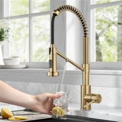Kraus Bolden Deck Mount Brushed Brass Pull-Down Water Filter Kitchen Faucet -Alliedbas Shop 332002923 AlternateImage1 l
