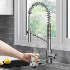 Kraus Oletto Deck Mount Spot-Free Stainless Steel Pull-Down Water Filter Kitchen Faucet -Alliedbas Shop 332002925 AlternateImage1 l