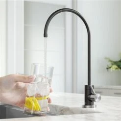 Kraus Purita Deck Mount Spot-Free Stainless Steel/Matte Black Filter Kitchen Faucet -Alliedbas Shop 332002927 AlternateImage2 l