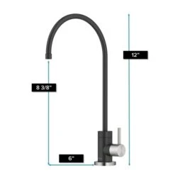Kraus Purita Deck Mount Spot-Free Stainless Steel/Matte Black Filter Kitchen Faucet -Alliedbas Shop 332002927 AlternateImage4 l