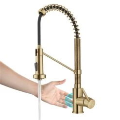 Kraus Bolden Deck Mount Brushed Brass Sensor Pull-Down Single Handle Kitchen Faucet -Alliedbas Shop 332002928 AlternateImage1 l