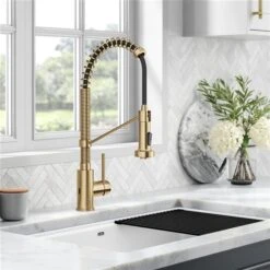 Kraus Bolden Deck Mount Brushed Brass Sensor Pull-Down Single Handle Kitchen Faucet -Alliedbas Shop 332002928 AlternateImage3 l