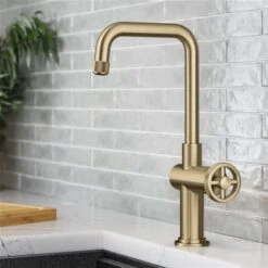 Kraus Urbix Deck Mount Brushed Gold Single Handle Kitchen Bar Faucet -Alliedbas Shop 332002932 AlternateImage1 l