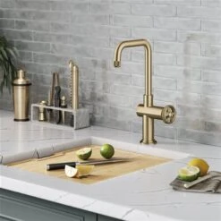 Kraus Urbix Deck Mount Brushed Gold Single Handle Kitchen Bar Faucet -Alliedbas Shop 332002932 AlternateImage4 l