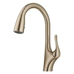 Kraus Merlin Deck Mount Brushed Gold Pull-Down Single Handle Kitchen Faucet