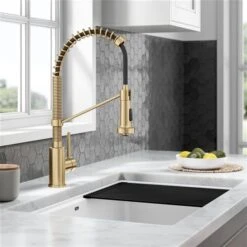 Kraus Bolden Deck Mount Brushed Brass Pull-Down Single Handle Kitchen Faucet -Alliedbas Shop 332002939 AlternateImage3 l