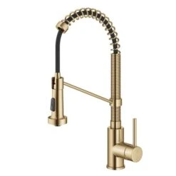 Kraus Bolden Deck Mount Brushed Brass Pull-Down Single Handle Kitchen Faucet -Alliedbas Shop 332002939 MainImage 001 l