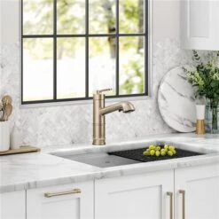 Kraus Allyn Deck Mount Spot-Free Antique Champagne Bronze Pull-Out Faucet -Alliedbas Shop 332002944 AlternateImage3 l