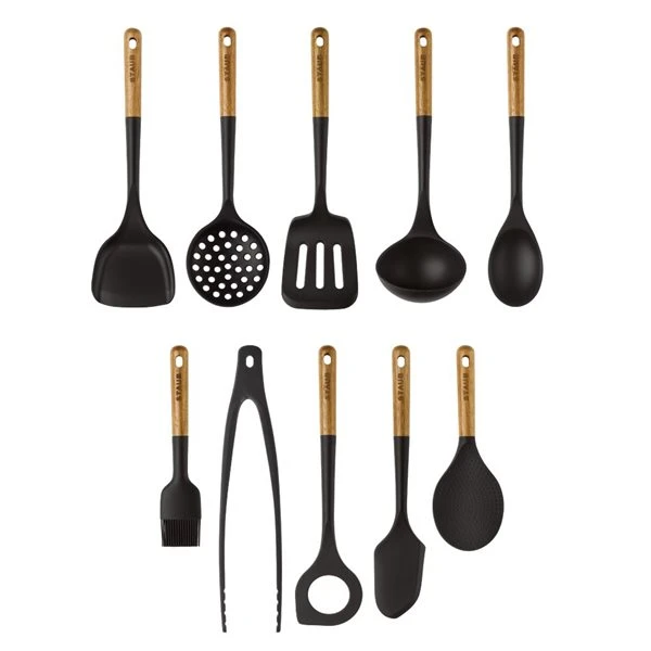 Staub Black Silicone Kitchen Utensils - Set Of 10 1 Staub Black Silicone Kitchen Utensils - Set Of 10