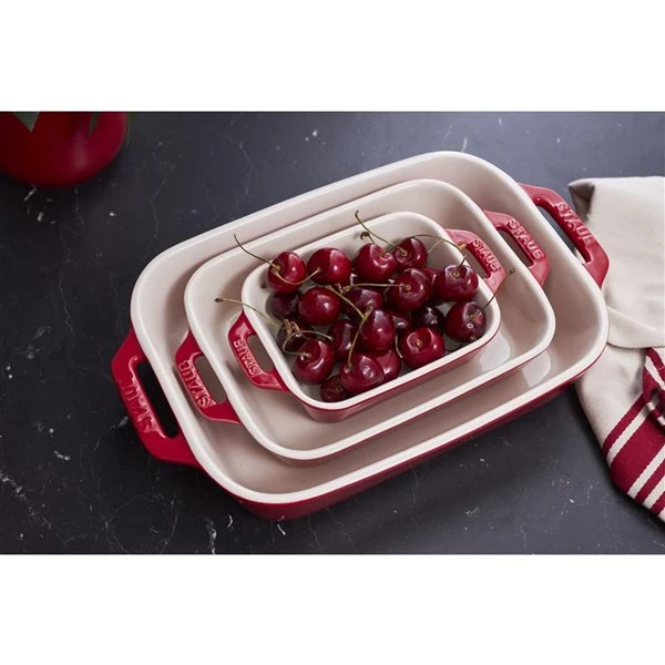 Staub Cherry Ceramic Bakeware Set - 3-Piece 3 Staub Cherry Ceramic Bakeware Set - 3-Piece - Image 3