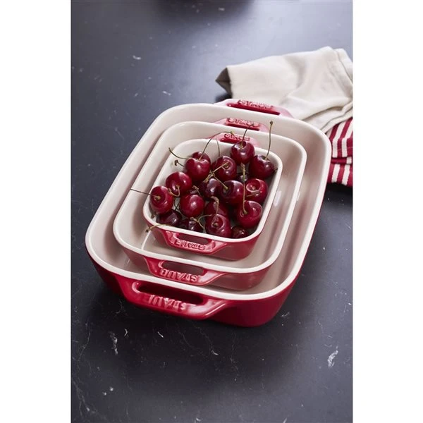 Staub Cherry Ceramic Bakeware Set - 3-Piece 2 Staub Cherry Ceramic Bakeware Set - 3-Piece - Image 2