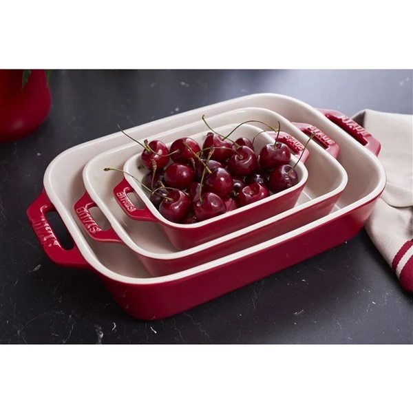 Staub Cherry Ceramic Bakeware Set - 3-Piece 4 Staub Cherry Ceramic Bakeware Set - 3-Piece - Image 4