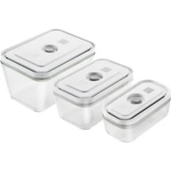 ZWILLING Fresh & Save Grey Glass Vacuum Containers - Set Of 3