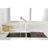 WELLFOR Sink Faucets White 1-handle Deck Mount Pull-out Handle/lever Residential Kitchen Faucet (Deck Plate Included)