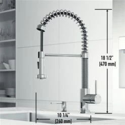 VIGO Edison Chrome 1-Handle Deck Mount Pull-Down Touchless Kitchen Faucet - Soap Dispenser