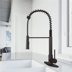 VIGO Laurelton Matte Black 1-Handle Deck Mount Pull-Down Kitchen Faucet - Deck Plate Included -Alliedbas Shop 332003789 AlternateImage1 l