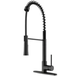 VIGO Laurelton Matte Black 1-Handle Deck Mount Pull-Down Kitchen Faucet - Deck Plate Included