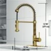 VIGO Edison Matte Brushed Gold 1-Handle Deck Mount Pull-Down Touchless Kitchen Faucet - Deck Plate Included