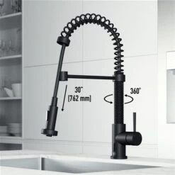 VIGO Edison Matte Black 1-Handle Deck Mount Pull-Down Touchless Kitchen Faucet