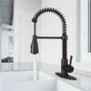 VIGO Brant Matte Black 1-Handle Deck Mount Pull-Down Kitchen Faucet - Deck Plate Included