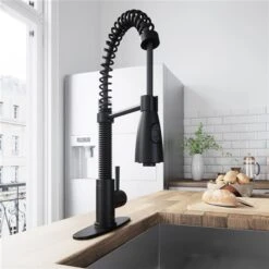 VIGO Brant Matte Black 1-Handle Deck Mount Pull-Down Kitchen Faucet - Deck Plate Included 9 VIGO Brant Matte Black 1-Handle Deck Mount Pull-Down Kitchen Faucet - Deck Plate Included -Alliedbas Shop 332003795 AlternateImage2 l