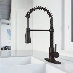 VIGO Brant Matte Black 1-Handle Deck Mount Pull-Down Kitchen Faucet - Deck Plate Included 8 VIGO Brant Matte Black 1-Handle Deck Mount Pull-Down Kitchen Faucet - Deck Plate Included -Alliedbas Shop 332003795 MainImage 001 l