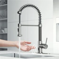 VIGO Edison Stainless Steel 1-Handle Deck Mount Pull-Down Touchless Kitchen Faucet - Deck Plate Included 8 VIGO Edison Stainless Steel 1-Handle Deck Mount Pull-Down Touchless Kitchen Faucet - Deck Plate Included -Alliedbas Shop 332003800 AlternateImage1 l