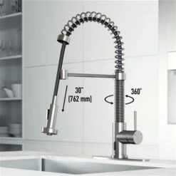 VIGO Edison Stainless Steel 1-Handle Deck Mount Pull-Down Touchless Kitchen Faucet - Deck Plate Included