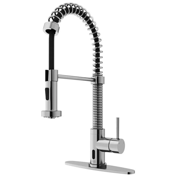 VIGO Edison Stainless Steel 1-Handle Deck Mount Pull-Down Touchless Kitchen Faucet - Deck Plate Included 3 VIGO Edison Stainless Steel 1-Handle Deck Mount Pull-Down Touchless Kitchen Faucet - Deck Plate Included - Image 3