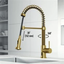 VIGO Edison Matte Brushed Gold 1-Handle Deck Mount Pull-Down Touchless Kitchen Faucet -Alliedbas Shop 332003804 AlternateImage3 l