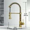 VIGO Edison Matte Brushed Gold 1-Handle Deck Mount Pull-Down Touchless Kitchen Faucet