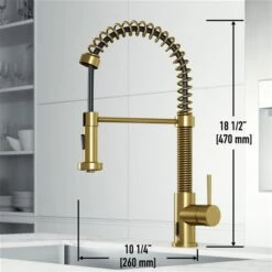 VIGO Edison Matte Brushed Gold 1-Handle Deck Mount Pull-Down Touchless Kitchen Faucet