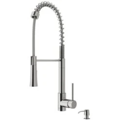 VIGO Laurelton Stainless Steel 1-Handle Deck Mount Pull-Down Kitchen Faucet - Soap Dispenser -Alliedbas Shop 332003808 MainImage 001 l