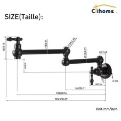 Clihome Oil Rubbed Bronze Retro Wall Mounted Pot Filler Retro Kitchen Faucet