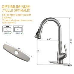 Clihome Brushed Nickel 3-Function Single-Handle Pull Down Spout Kitchen Faucet -Alliedbas Shop 332004289 AlternateImage4 l
