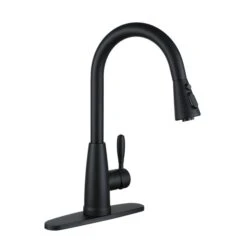 Clihome Matte Black 3-Function 1-Handle Pull-Down Spout Kitchen Faucet -Alliedbas Shop 332004291 MainImage 001 l