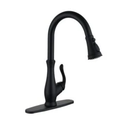 Clihome Matte Black 3-Function Single-Handle Pull Down Spout Kitchen Faucet -Alliedbas Shop 332004293 AlternateImage1 l