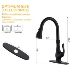 Clihome Matte Black 3-Function Single-Handle Pull Down Spout Kitchen Faucet -Alliedbas Shop 332004293 AlternateImage4 l