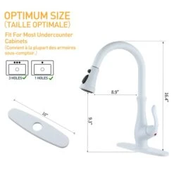 Clihome Matte White 3-Function Single-Handle Pull Down Spout Kitchen Faucet 9 Clihome Matte White 3-Function Single-Handle Pull Down Spout Kitchen Faucet -Alliedbas Shop 332004295 AlternateImage4 l