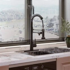 Clihome Matte Black 3-Function Single Handle Pull-Down Kitchen Faucet With Clean Water Spout 7 Clihome Matte Black 3-Function Single Handle Pull-Down Kitchen Faucet With Clean Water Spout -Alliedbas Shop 332004309 AlternateImage2 l