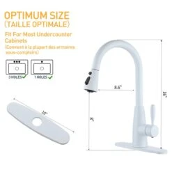 Clihome Matte White 3-Function 1-Handle Pull-Down Spout Kitchen Faucet -Alliedbas Shop 332004311 AlternateImage4 l