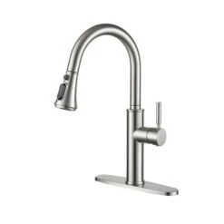Clihome Brushed Nickel 4-Function Single-Handle Pull-Down Spout Kitchen Faucet With Base Plate -Alliedbas Shop 332004316 AlternateImage1 l