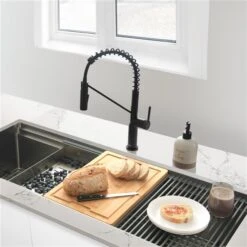 Stylish Single Handle Pull Down Sprayer Kitchen Faucet In Matte Black -Alliedbas Shop 332004385 AlternateImage1 l