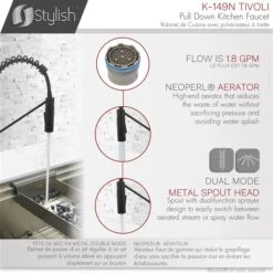 Stylish Single Handle Pull Down Sprayer Kitchen Faucet In Matte Black -Alliedbas Shop 332004385 AlternateImage4 l