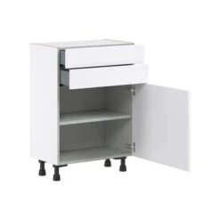 Hugo&Borg Lasalle 24 X 34.5 X 14.88-in Glacier White Door And Drawer Base Semi-Custom Cabinet