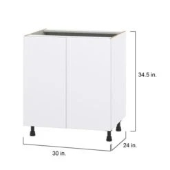 Hugo&Borg Lasalle 30 X 34.5 X 24.88-in Glacier White Door Base Semi-Custom Cabinet